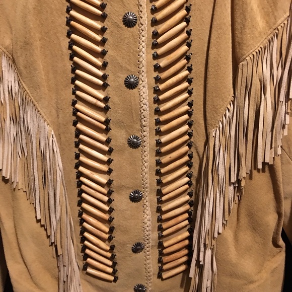 ⭐️SOLD⭐️NWOT Renegade by Ren Ellis Suede Leather Fringe Jacket Size 10 - Picture 6 of 8